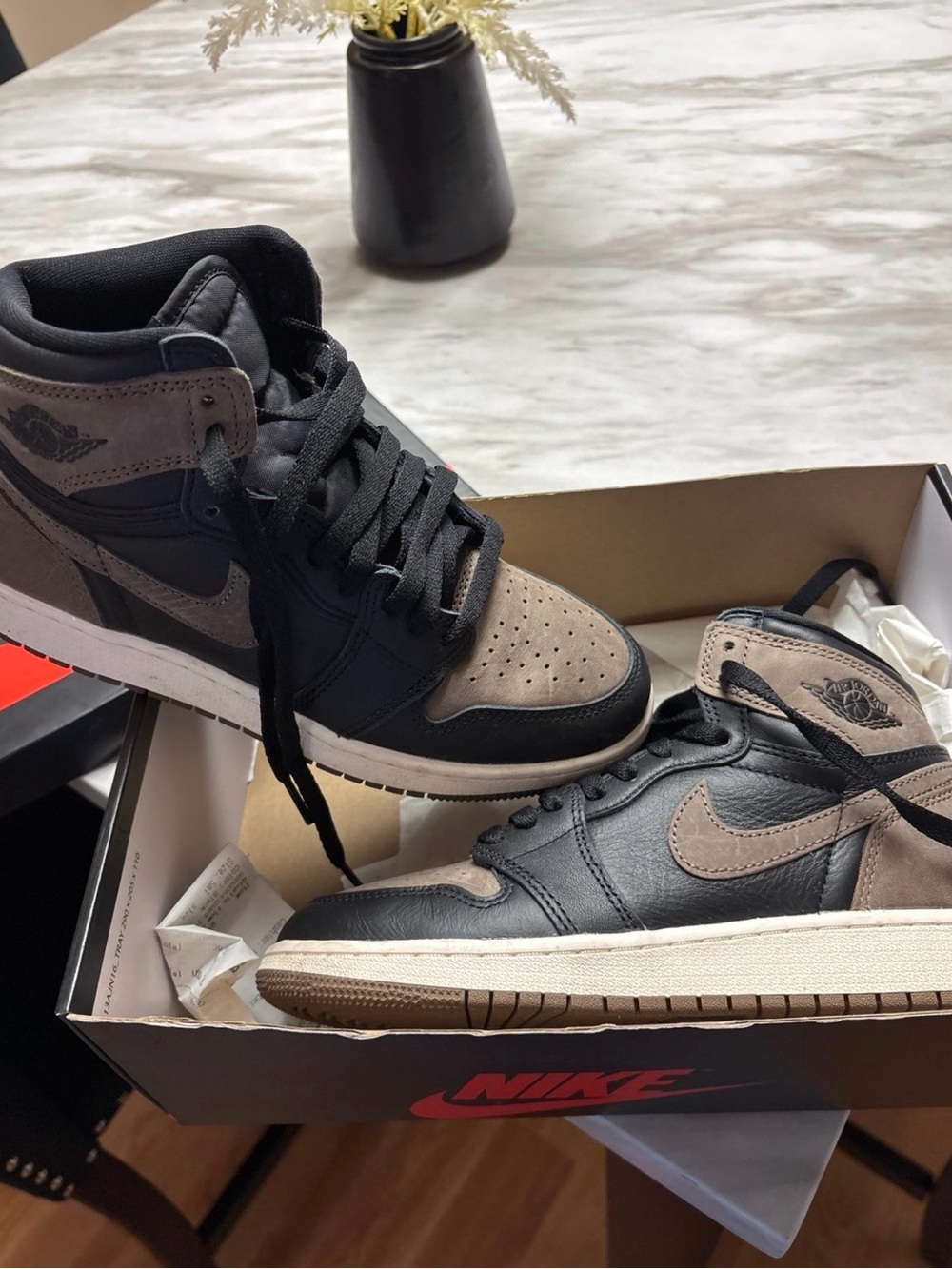 Jordan Mid-Top Sneakers in Black and Taupe